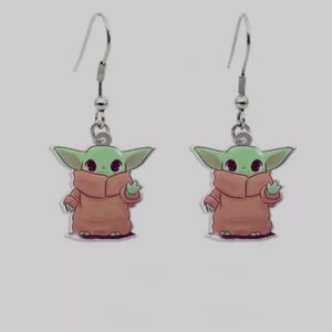 Baby Yoda mandalorian  festival earrings. New.